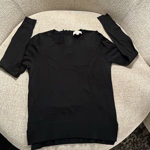LOFT Black Sweater w/ Zipper Detail